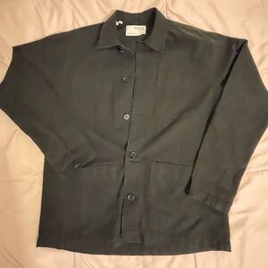 Selected Homme Black Knit Button-Front Shirt Jacket